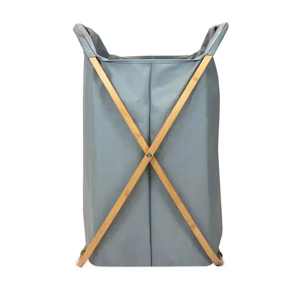 Bamboo Foldable Laundry Hamper X-Frame Portable Removable Storage Organizer New